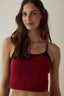 Claret Red Removable Padded Crop Athlete