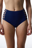 Navy Blue High Fashion High Waist Bikini Bottom