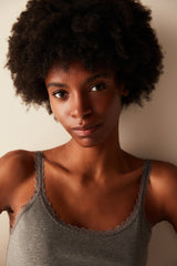 Cotton Trim Grey Cami Athlete