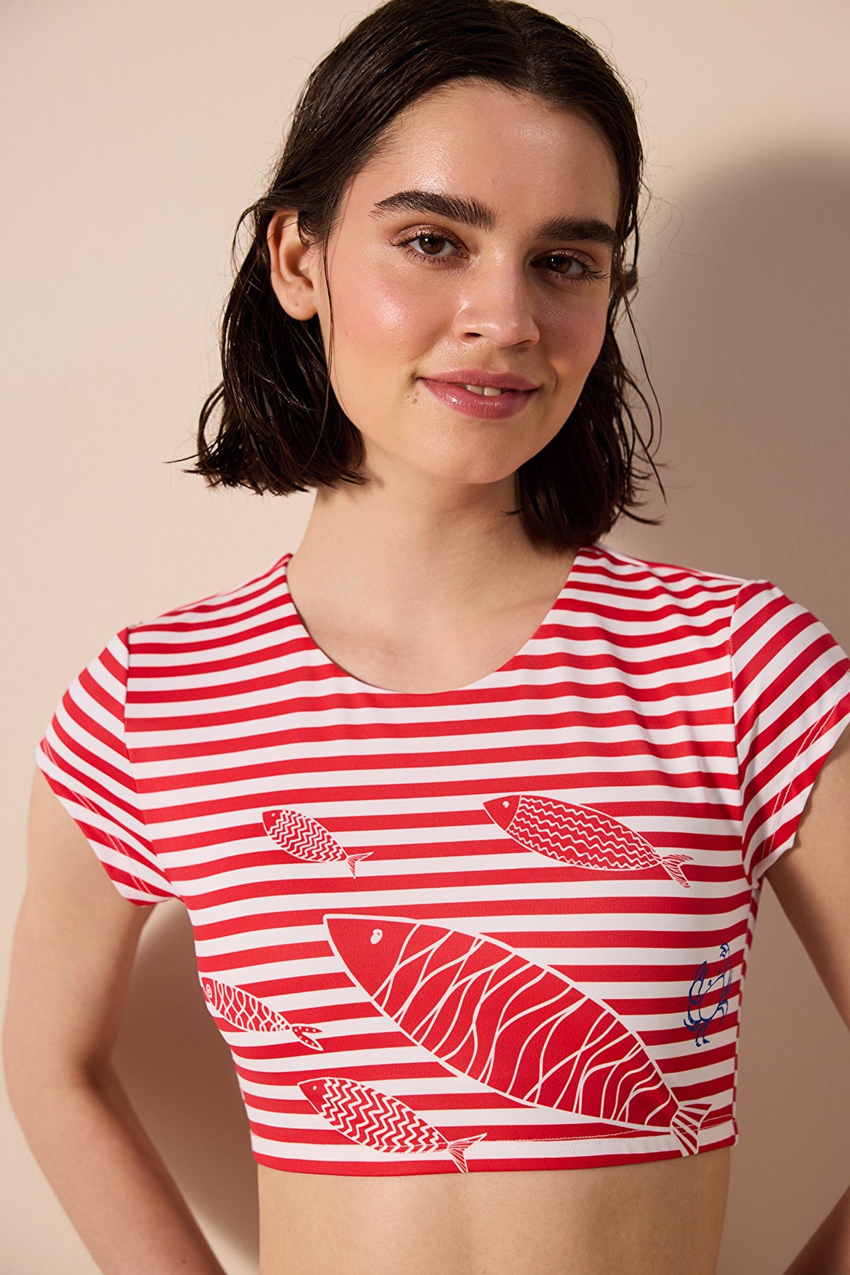 Finy Tee Striped Bikini Top