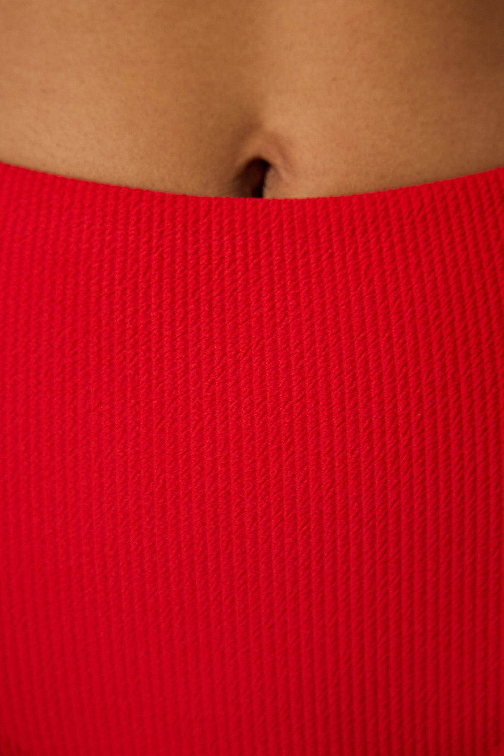 Andy High Textured Red Bikini Bottom