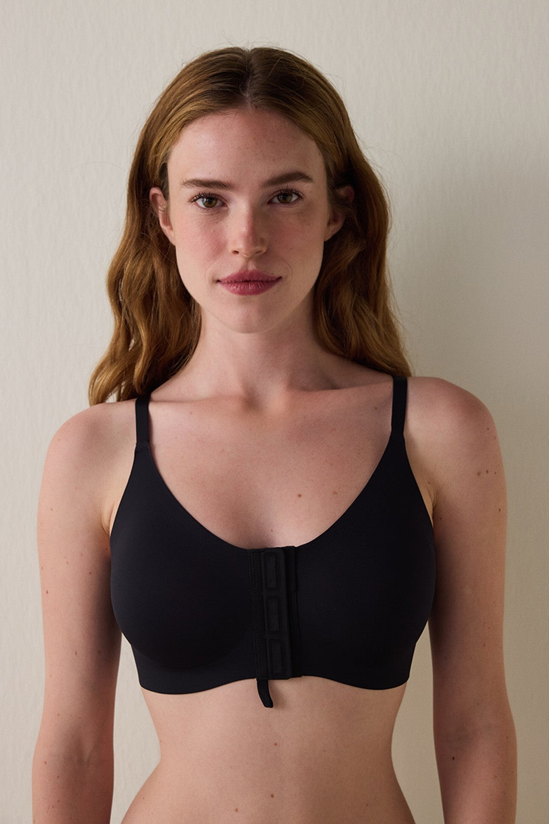 Black Easy Open Front-Opening Wire-Free Triangle Bra