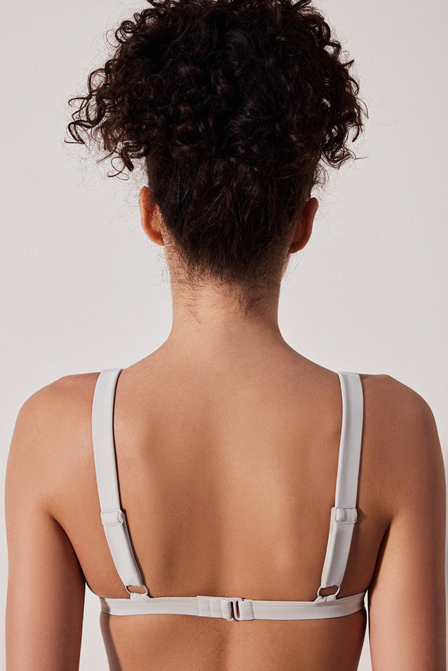 Deep V Stone Color Bikini Top Main Image