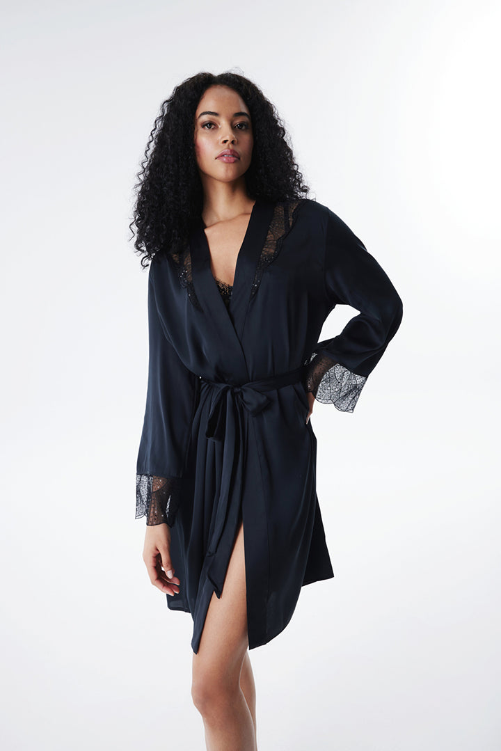 Hera Black Dressing Gown