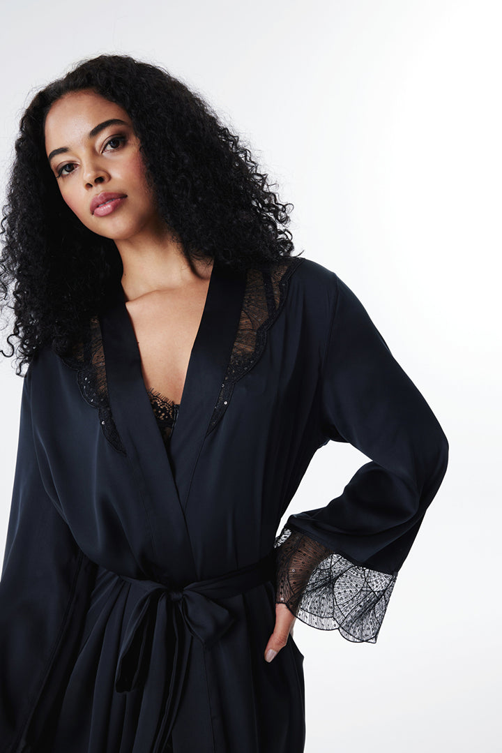 Hera Black Dressing Gown