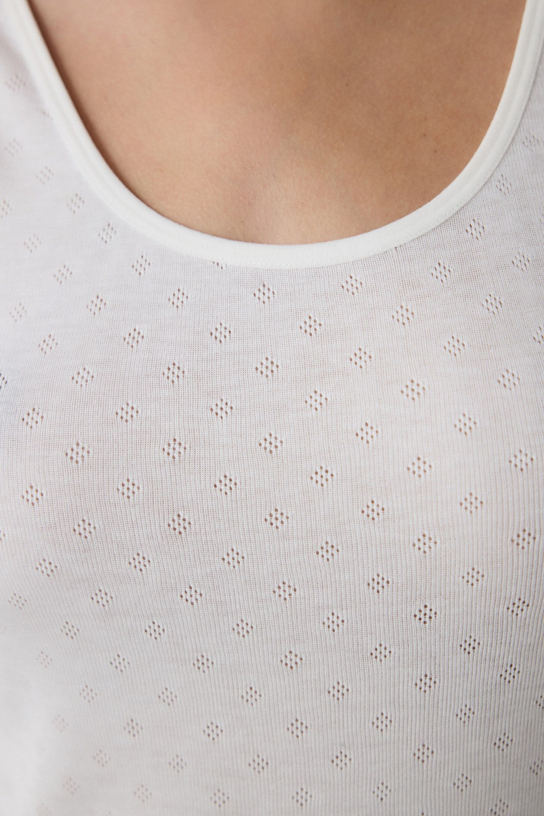 White Front Bow Thick Strappy Thermal Undershirt