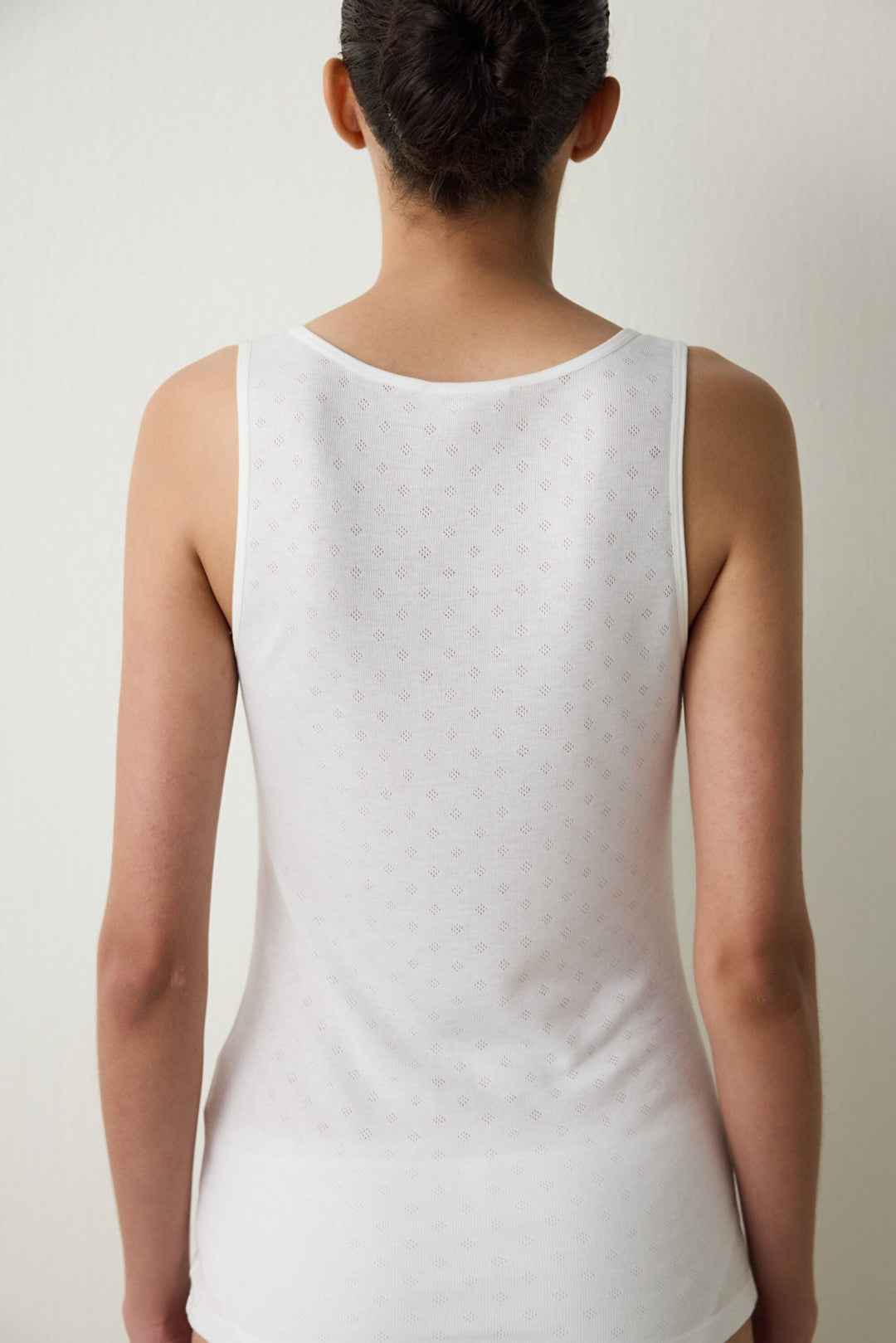 White Front Bow Thick Strappy Thermal Undershirt