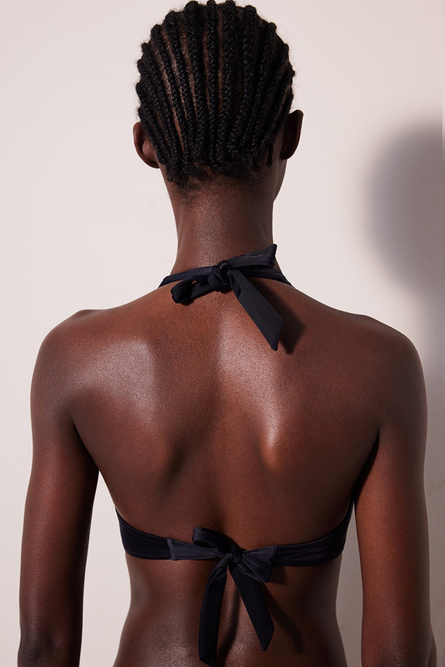 Triangle Twist Black Bikini Top Main Image