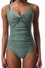 Khaki Pleated Swimsuit
