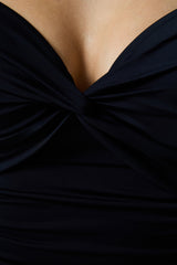 Black Gathered Bikini Top