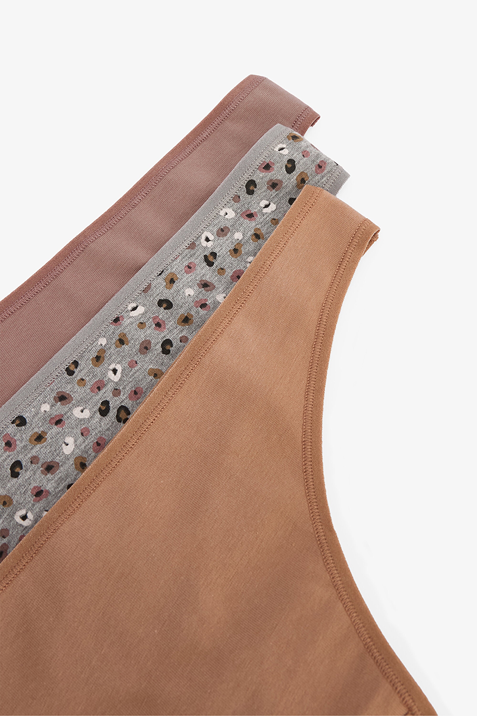 Leopard Print Low Waist 3-Pack Thong Panties