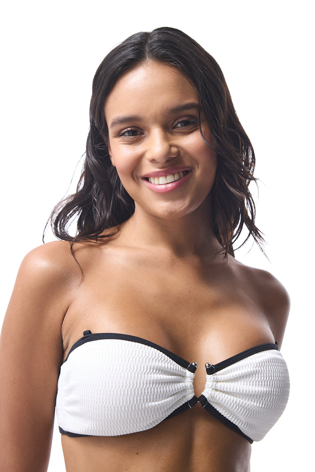 White Nicole Strapless Bikini Top