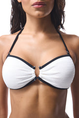 White Nicole Strapless Bikini Top
