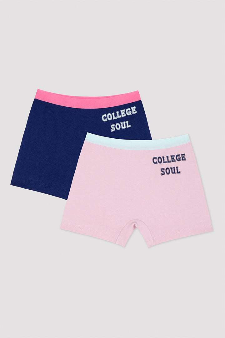 Girls College Soul 2 Pack Long Boxer