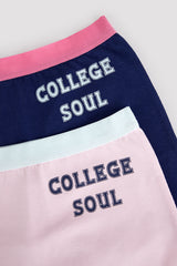 Girls College Soul 2 Pack Long Boxer