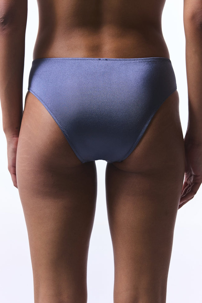 Gray Seashell Pleated Bikini Bottom - Gamze Erçel Collection Main Image