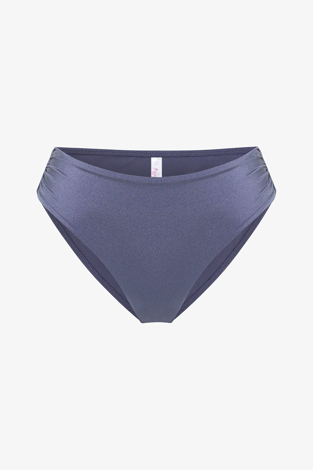 Gray Seashell Pleated Bikini Bottom - Gamze Erçel Collection