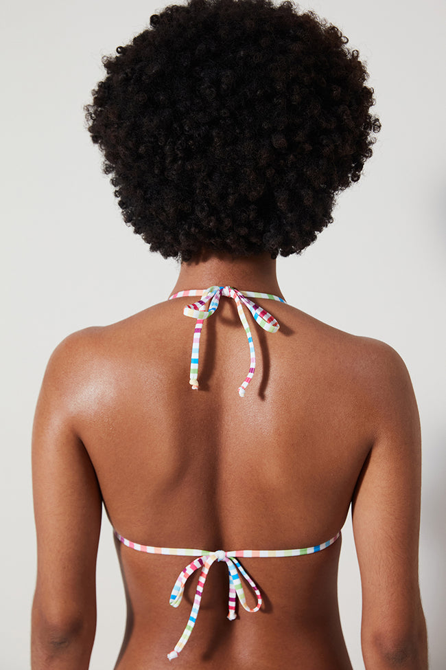 Nia Striped Triangle Bikini Top Main Image