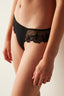 Dantella Broiderie Black Thong