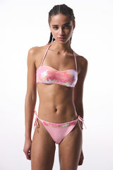 Sequin Pink Strapless Bikini Top - Gamze Erçel Collection