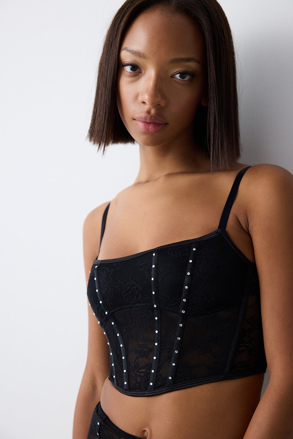 Black Corset Crop Top