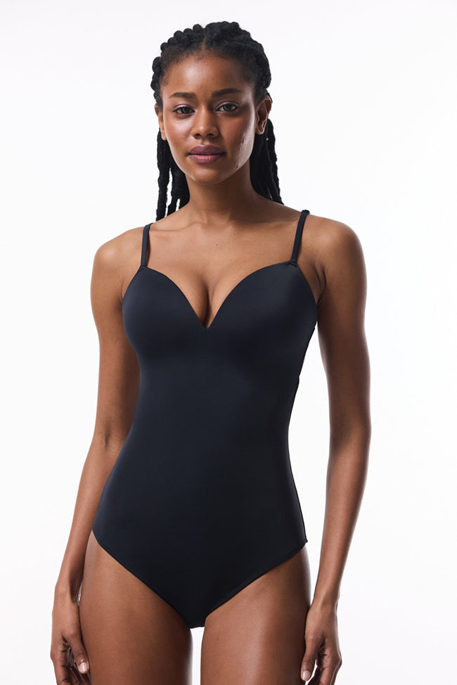 Black Miss Fixed Covered Swimsuit Hover Image
