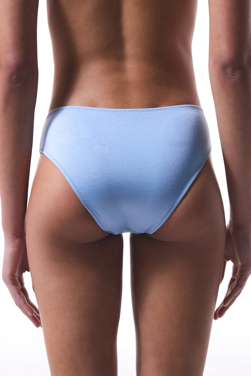 Seashell Blue Gathered Bikini Bottom - Gamze Erçel Collection