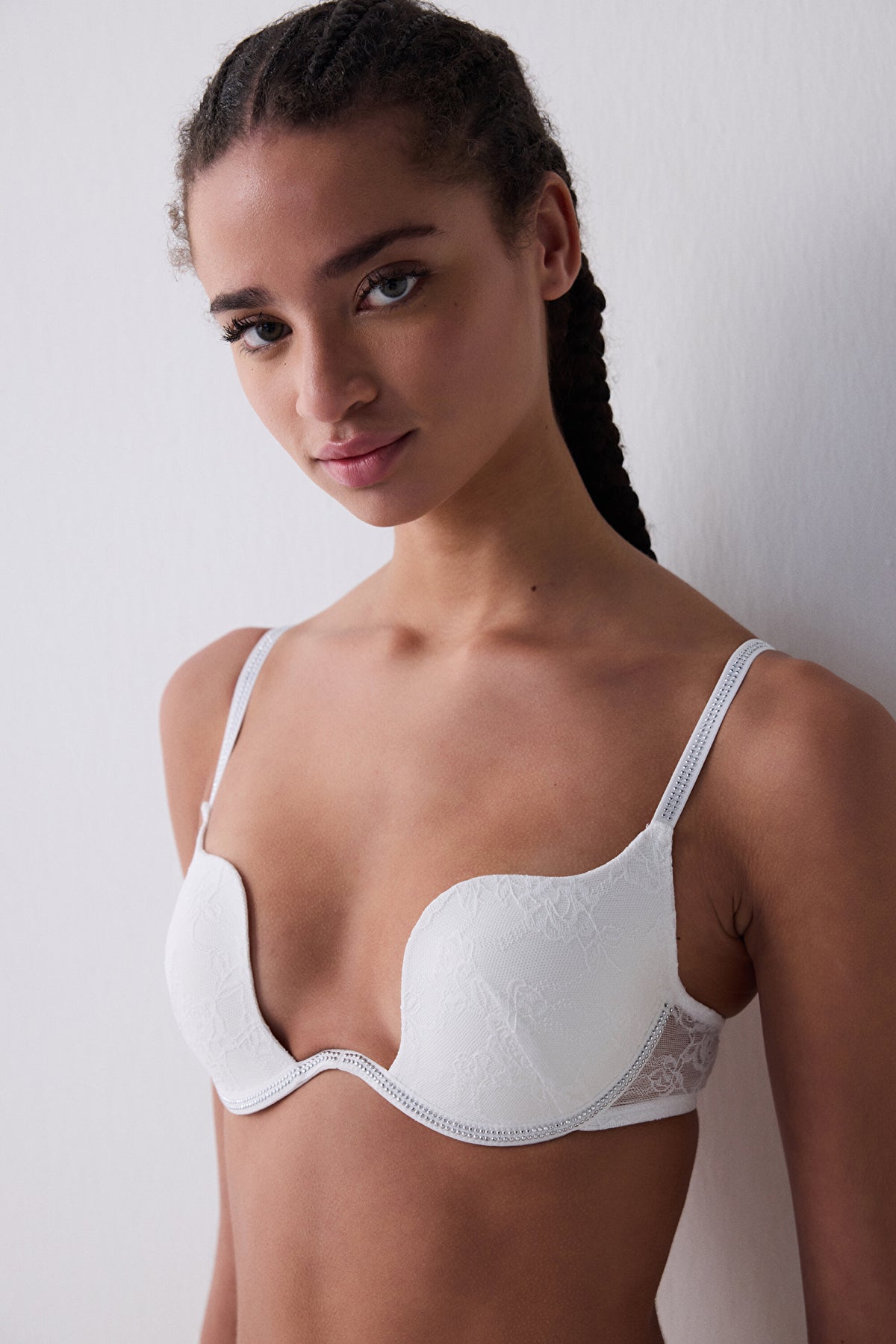 Stone Shelly Push Up Off White Bra