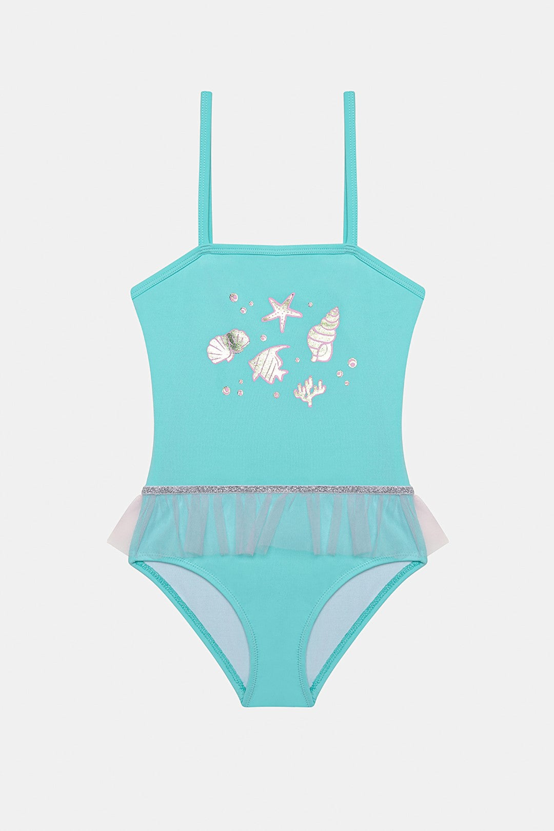 Girl's Starfish Light Blue Swimsuit