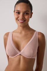 Light Dusty Rose Pureness Striped Underwire Non-Padded Bra