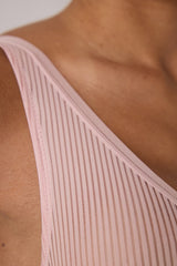 Light Dusty Rose Pureness Striped Underwire Non-Padded Bra