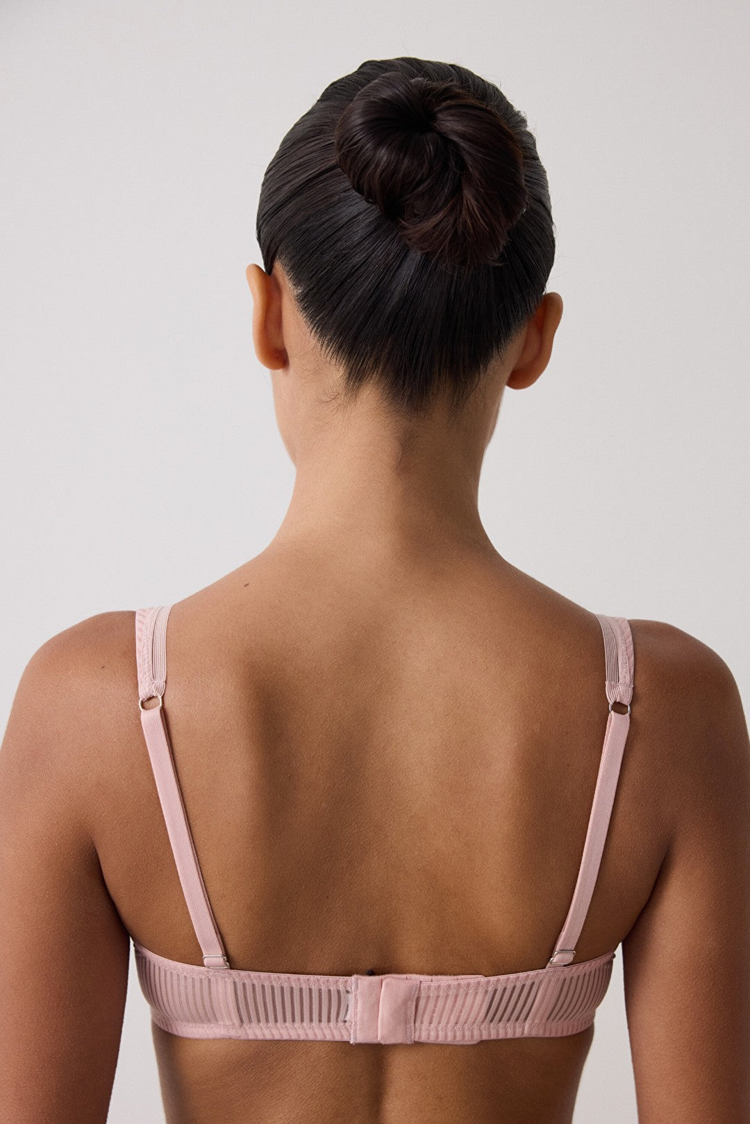 Light Dusty Rose Pureness Striped Underwire Non-Padded Bra