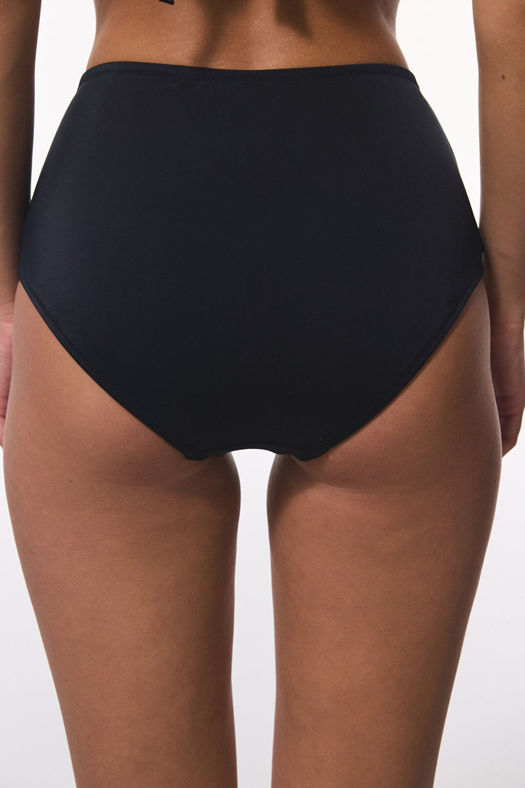 Black New High Ruffle High Waist Bikini Bottom