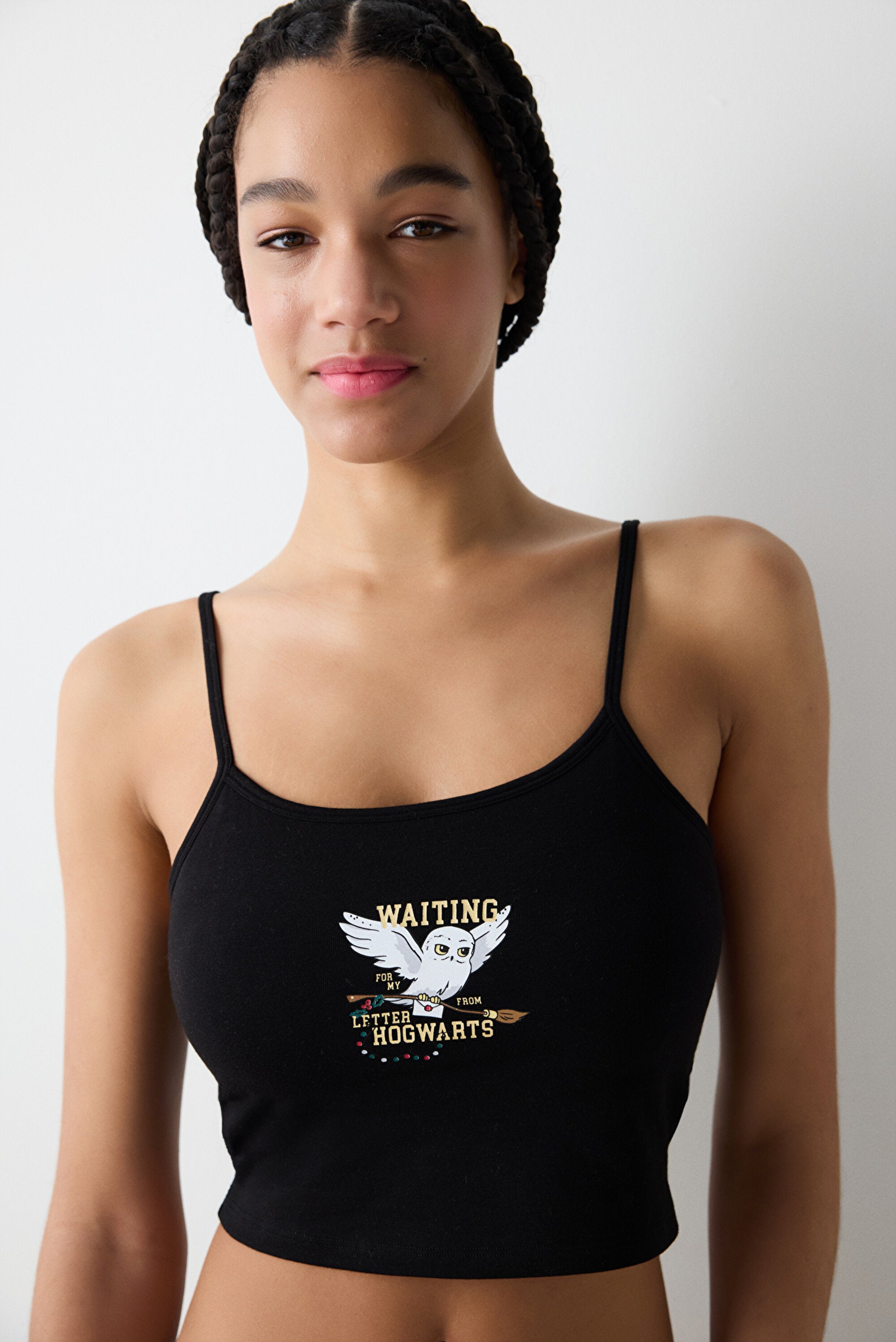 Harry Potter Removable Padded Black Crop Undershirt