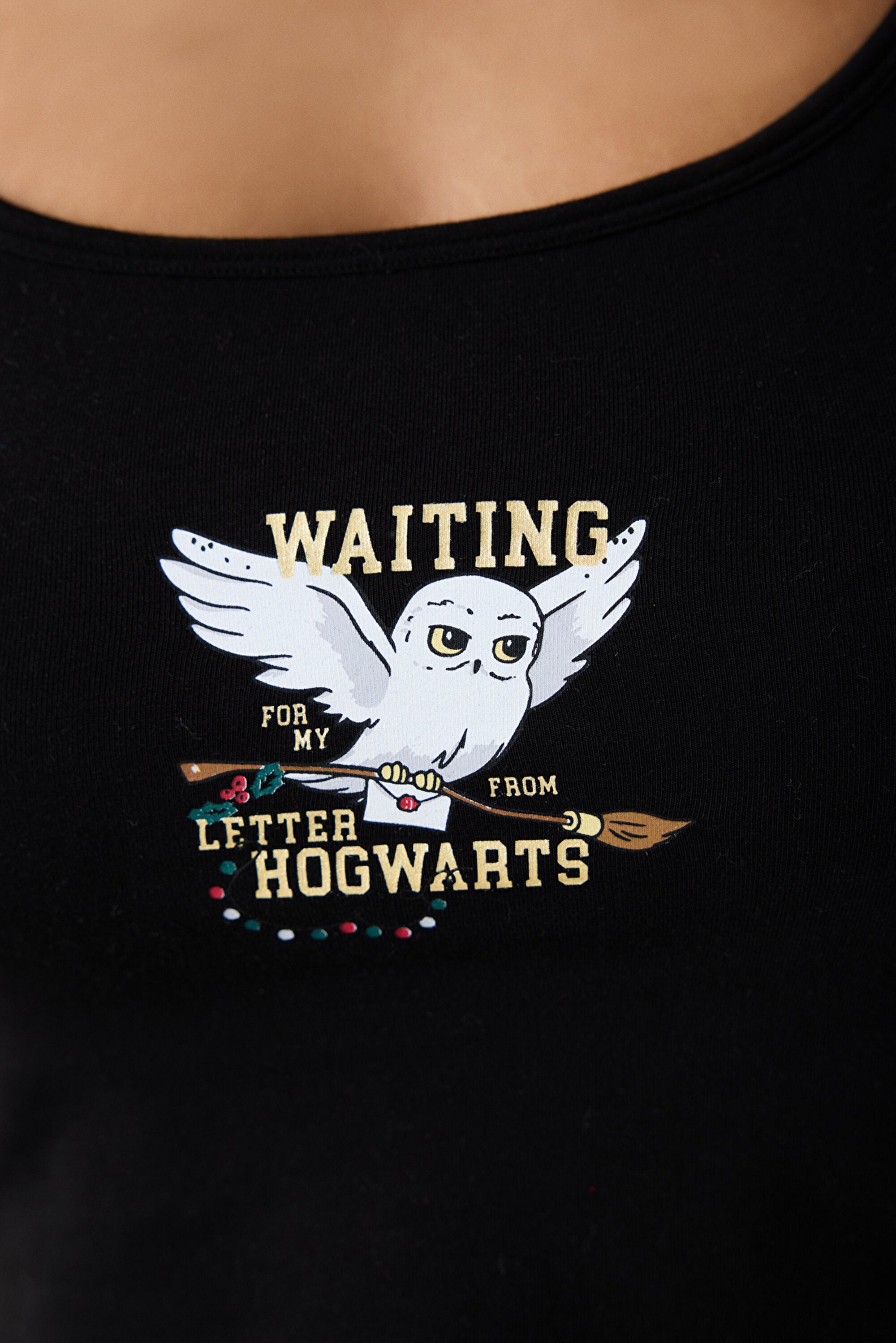 Harry Potter Removable Padded Black Crop Undershirt