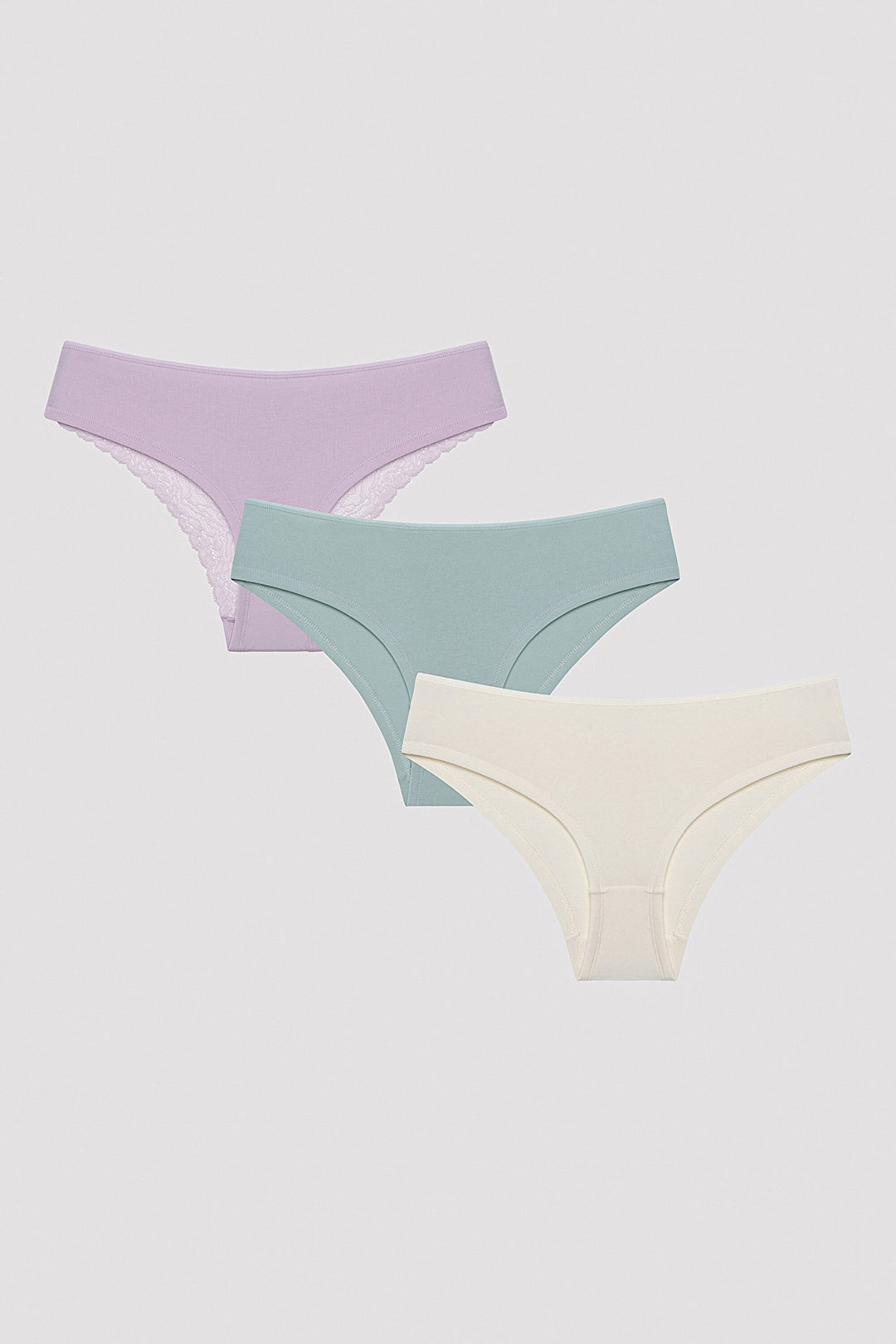 Whisper Lace Detailed 3-Piece Multicolored Hipster Panties