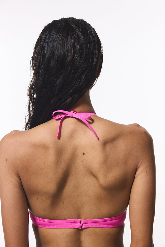 Pink Cup Halter Neck Underwire Bikini Top Main Image