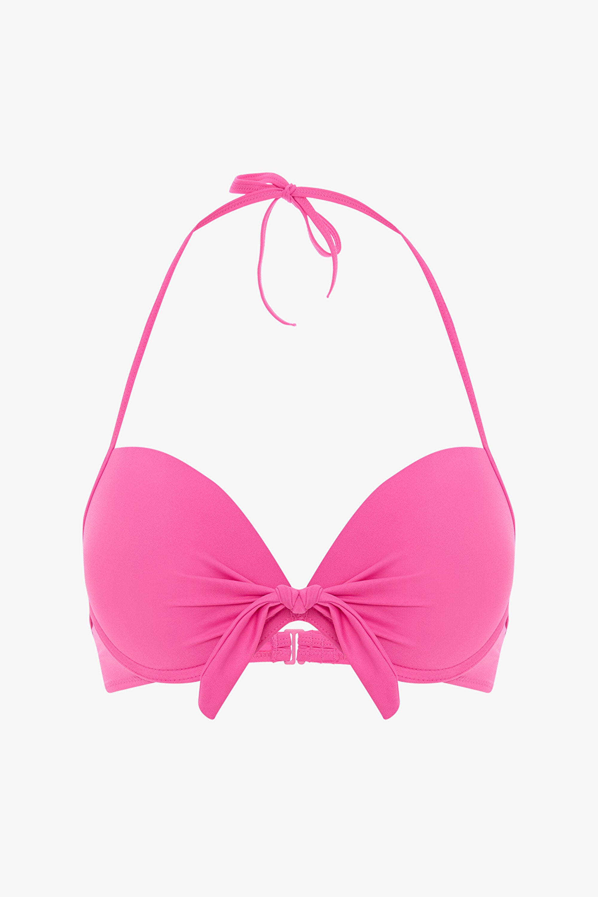 Pink Cup Halter Neck Underwire Bikini Top