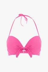 Pink Cup Halter Neck Underwire Bikini Top