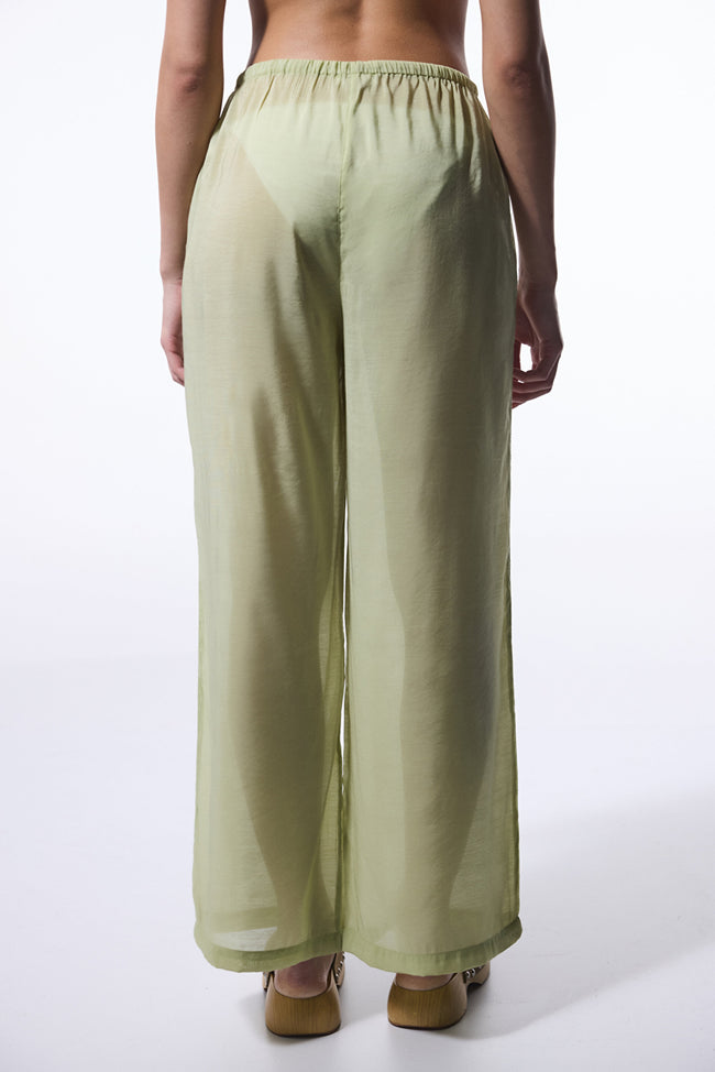 Light Green Mindy Tie Detail Trousers Main Image