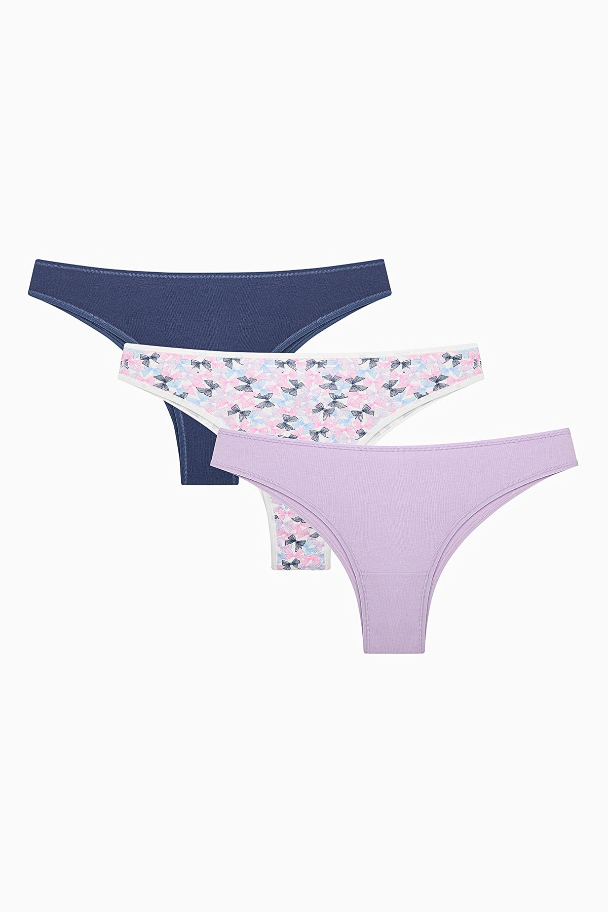 Pretty Bows 3-Pack Multicolored Brazilian Panties