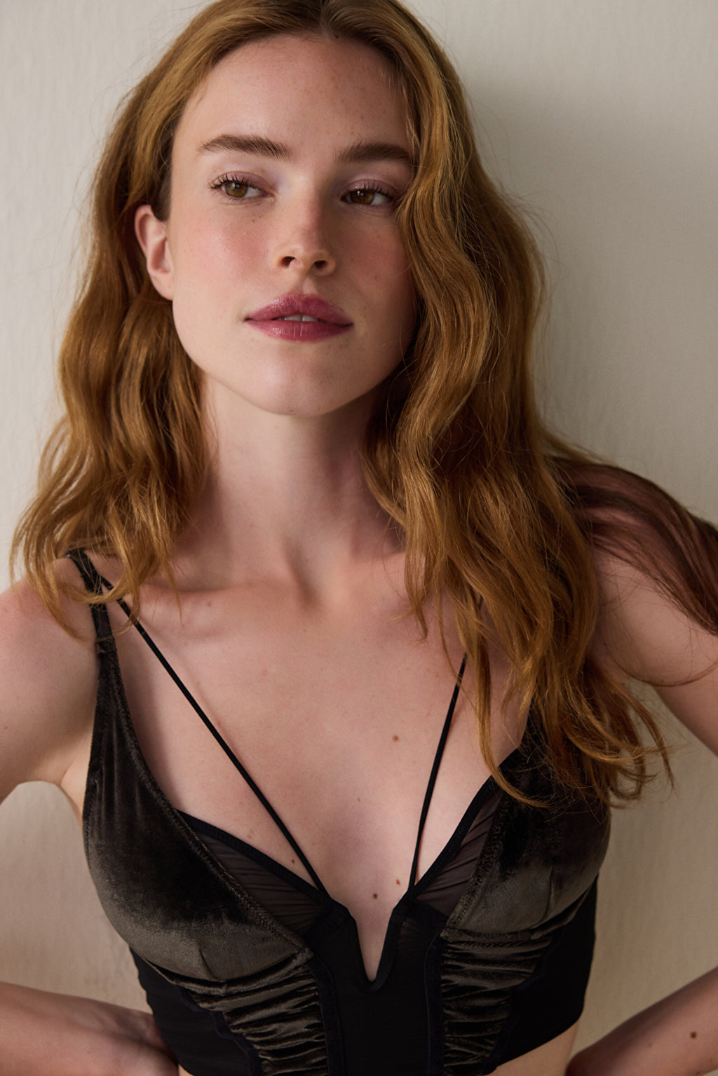 Black Embroidered Tulle Coverless Crop Bustier