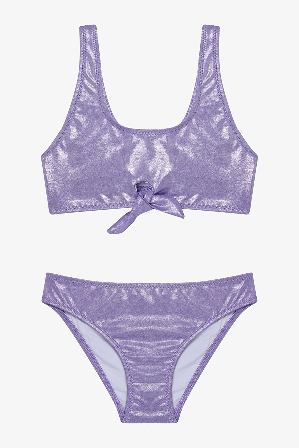 Lilac Girls Shiny Halter Neck Bikini Set
