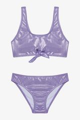 Lilac Girls Shiny Halter Neck Bikini Set