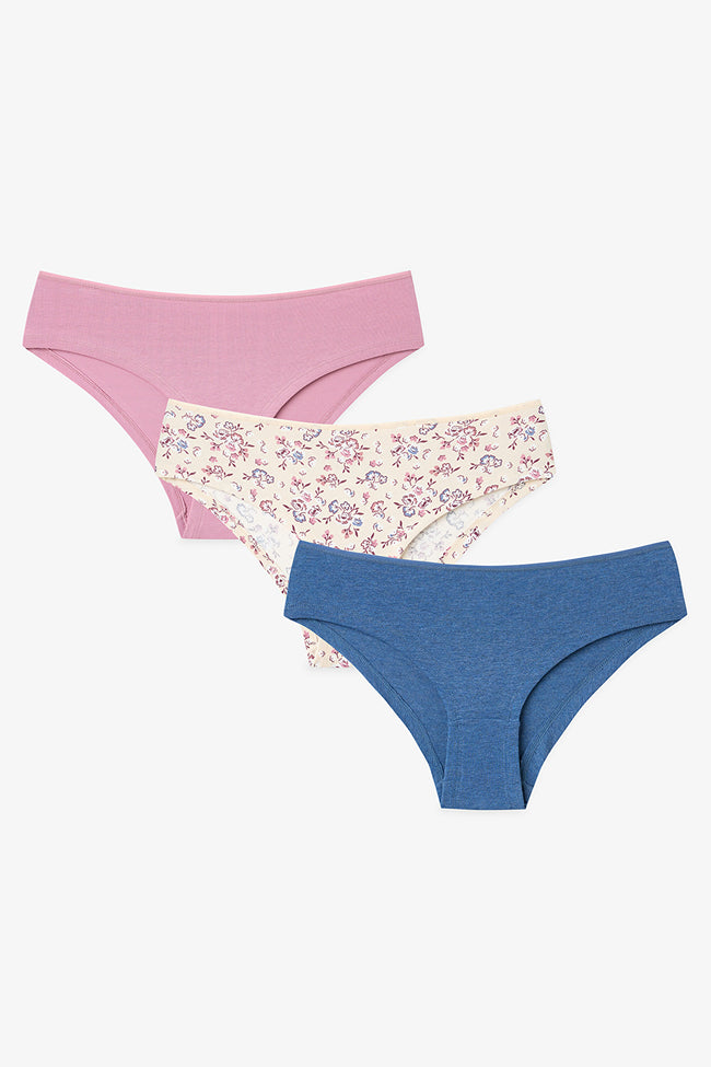 Floral Rose Harmony 3-Pack Hipster Panties Hover Image