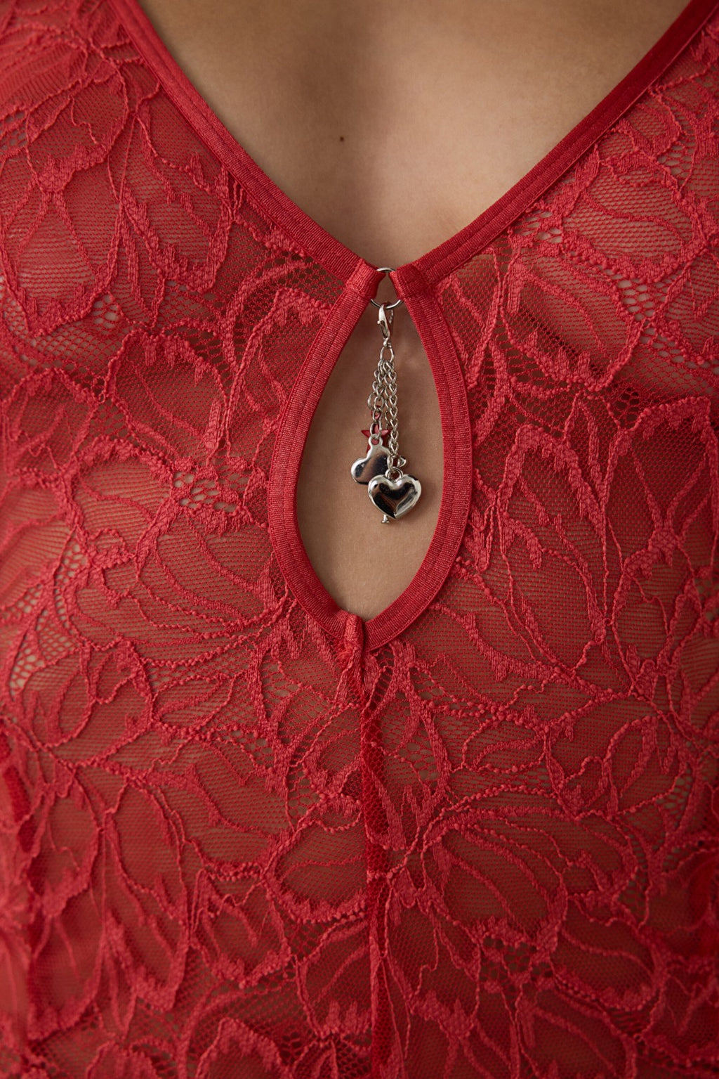 Red Full Lace Teddy Jumpsuit