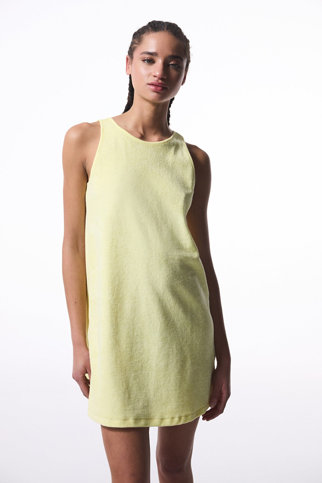 Yellow Towel Halter Neck Short Towel Dress