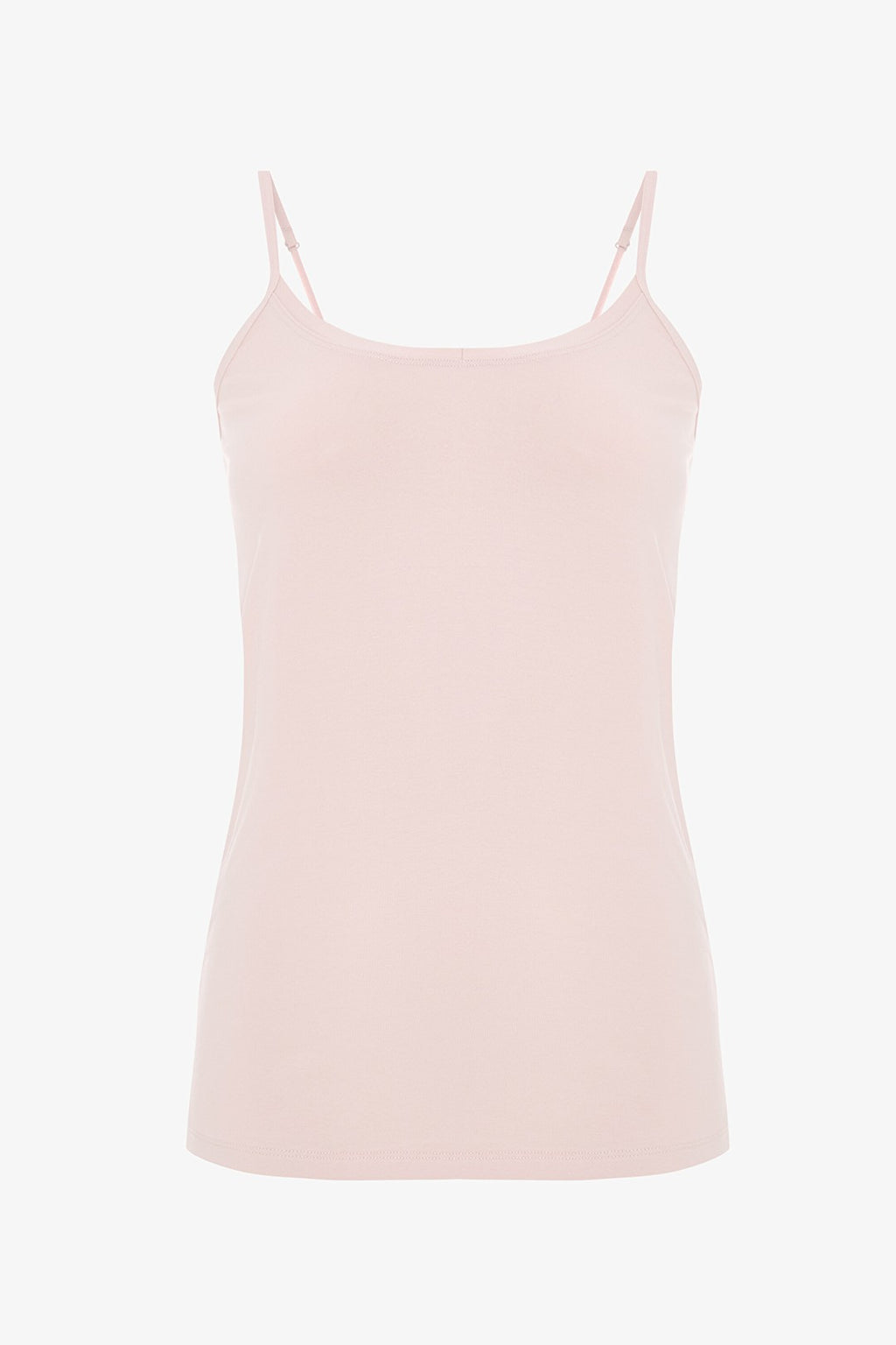 Beige V-Neck Thin Strap Cotton Tank Top