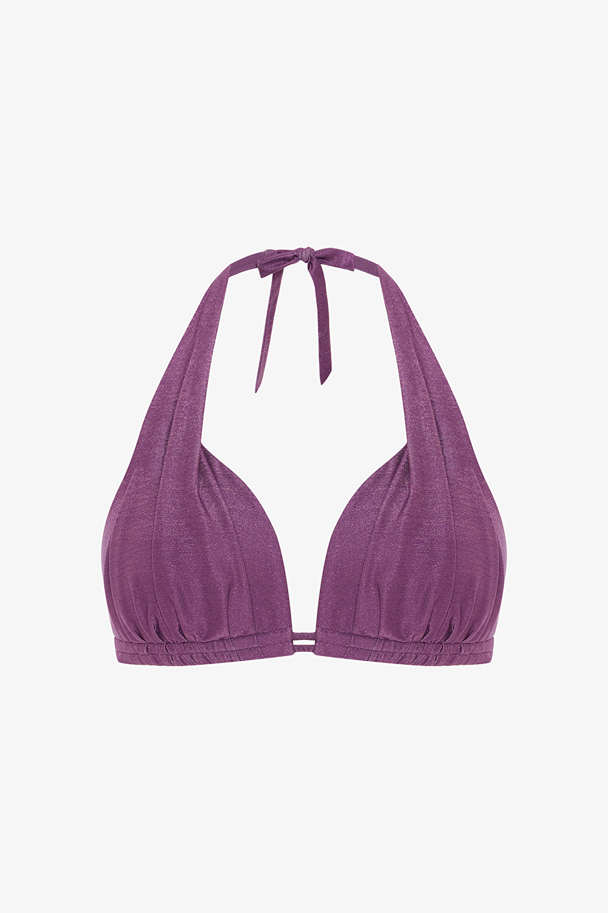 Purple Flora Cup Push Up Bikini Top