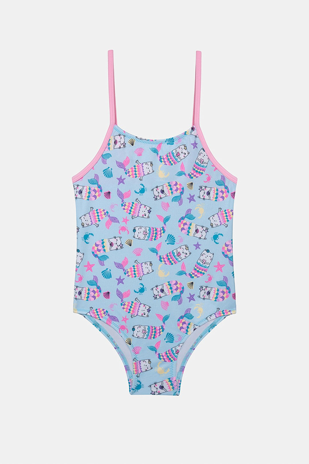 Girl's Mermaid Cat Multicolored Swimsuit
